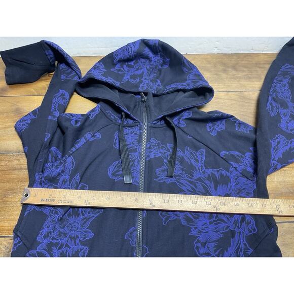 Athleta Triumph Activewear Hooded Sweatshirt Hoodie Zipper Purple/Black Size M - Picture 8 of 15